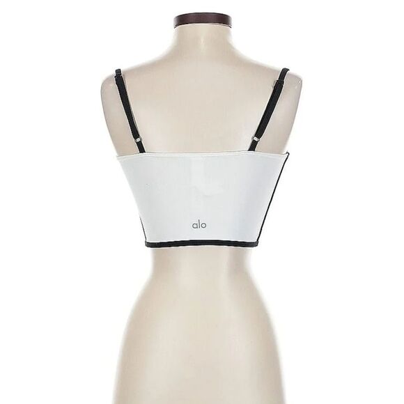 Alo Yoga Airbrush Streamlined Bra Tank Black White Small - Picture 2 of 4